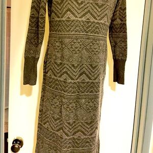 Prana Aztec Sweater Wool-Knit Dress Like-new